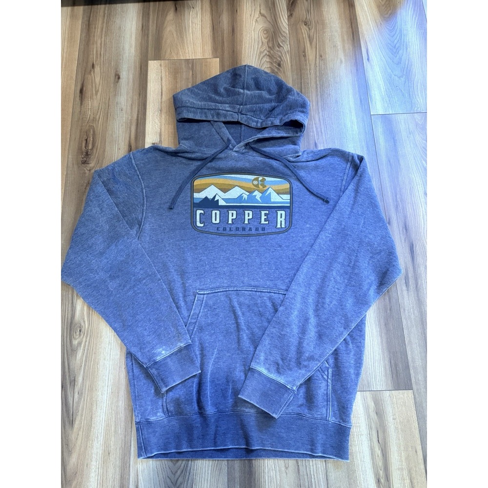 Copper Colorado Hoodie Sweatshirt Blue Men's Medium Soft Ricky Mountains